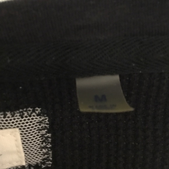 Martin + Osa Women's Waffle Design T-Shirt Black Round Neck w/String Tie Medium - Picture 4 of 8